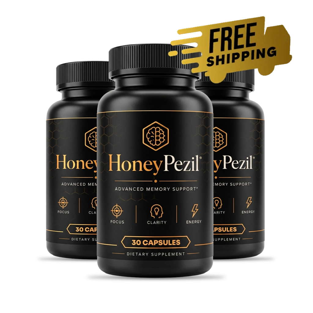 HoneyPezil 3-bottle pack – 90-day supply at $69 per bottle with free US shipping and 5 free digital bonuses